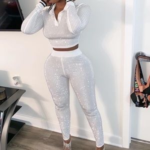 White two piece Swarovski Tennis Set